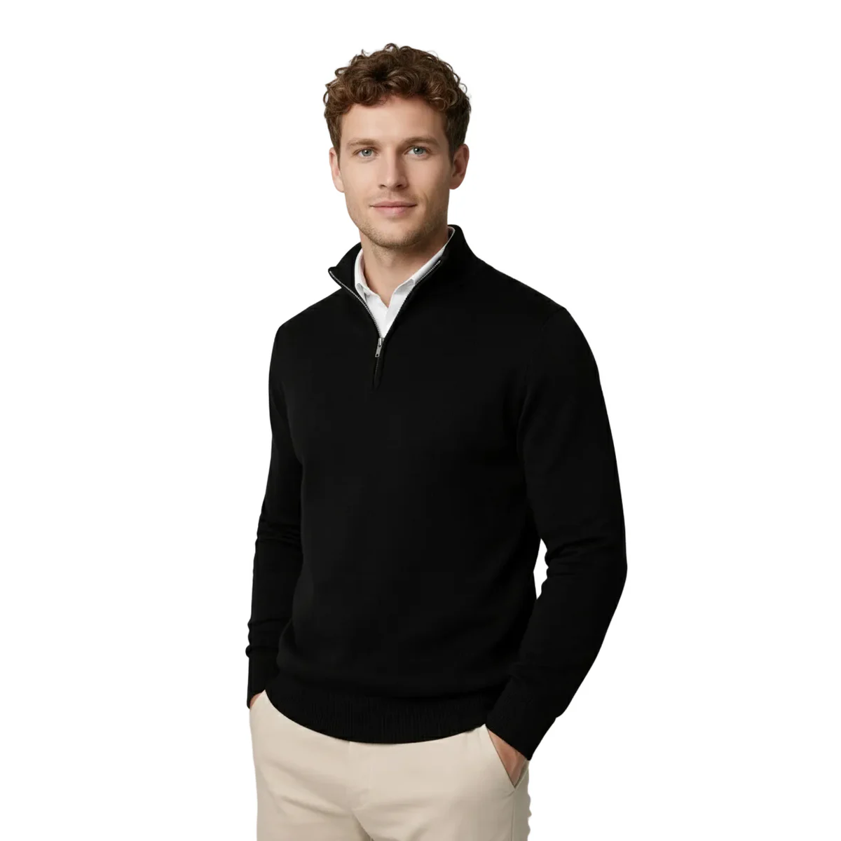 The Como Men's Quarter Zip Mock Neck Jumper