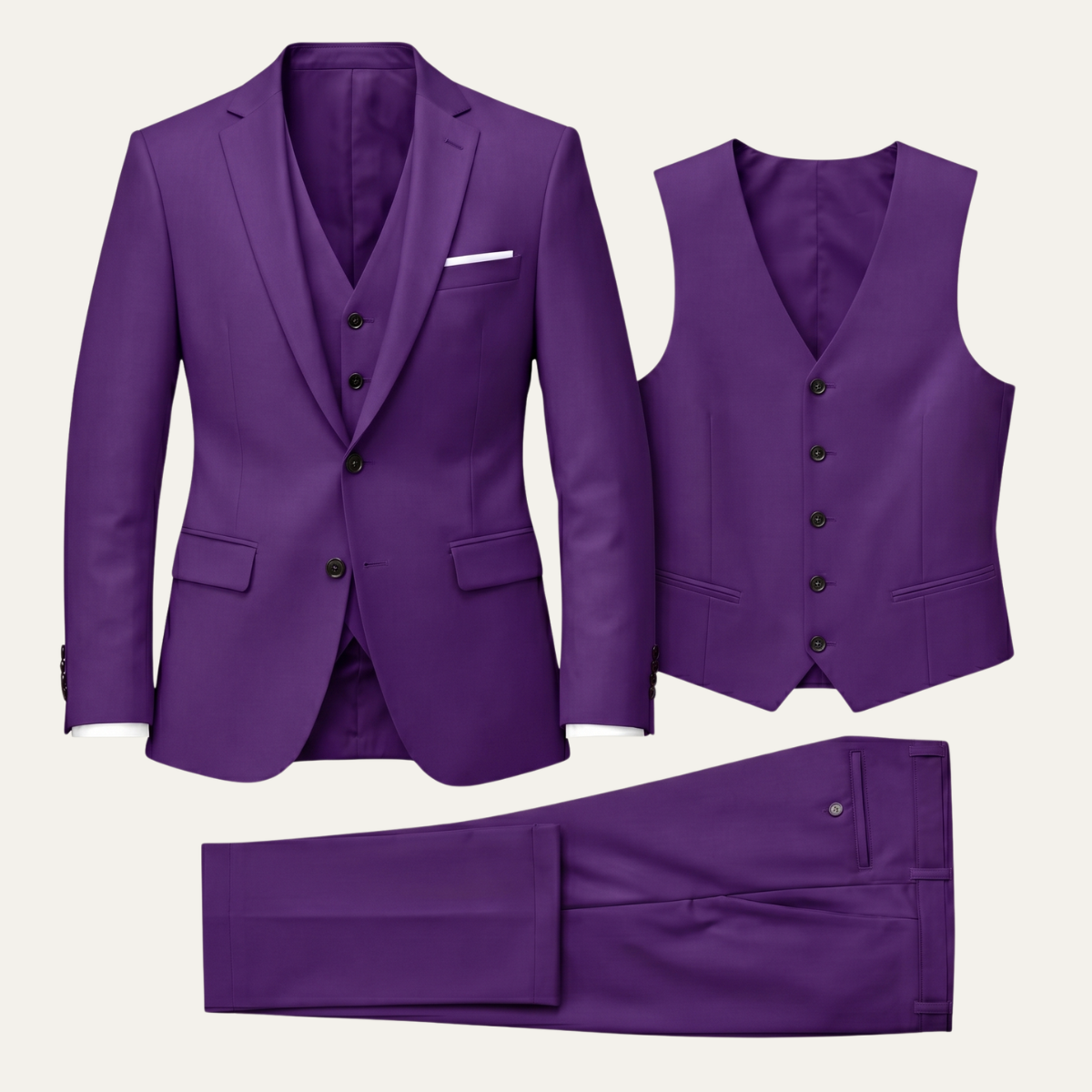 The Pozzuoli Men’s Luxury Suit Set – Blazer Waistcoat Trousers