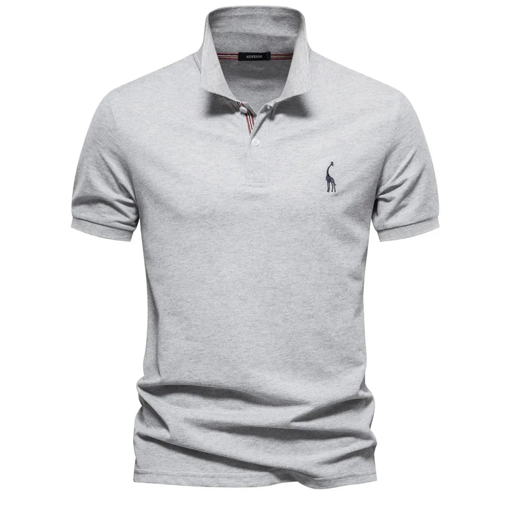 The Pienza Men's Elegant Embroidered Cotton Polo Shirt