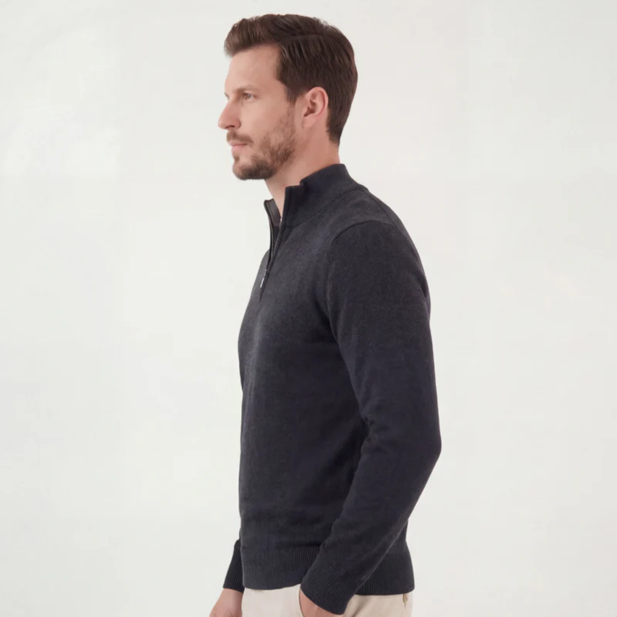 The Bologna Men's Quarter Zip Knit Jumper