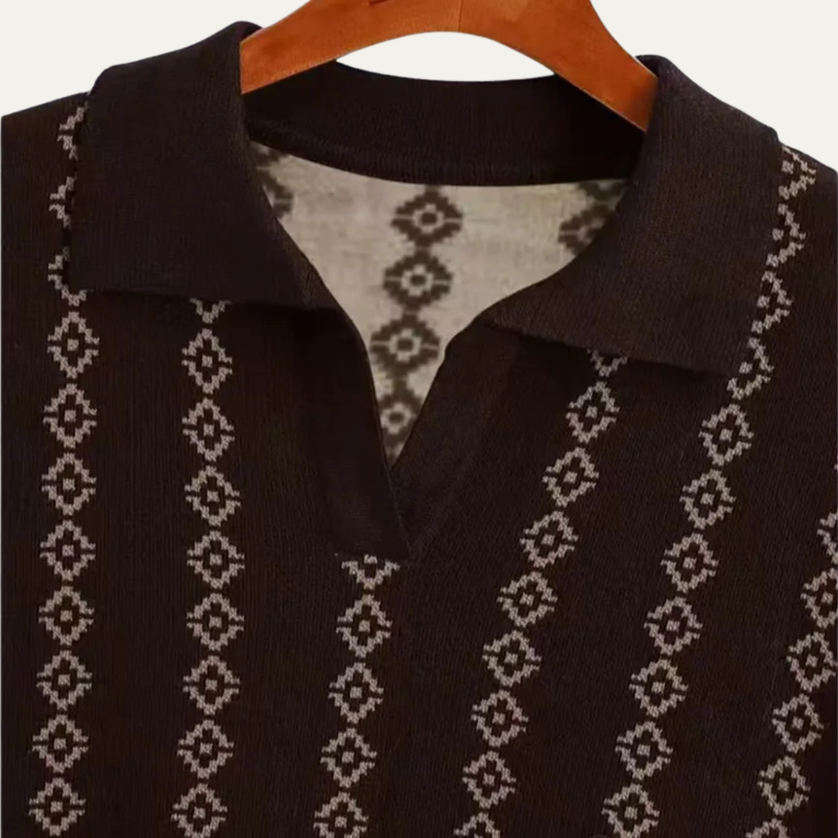 The Riccione Men’s Patterned Knit Polo Shirt