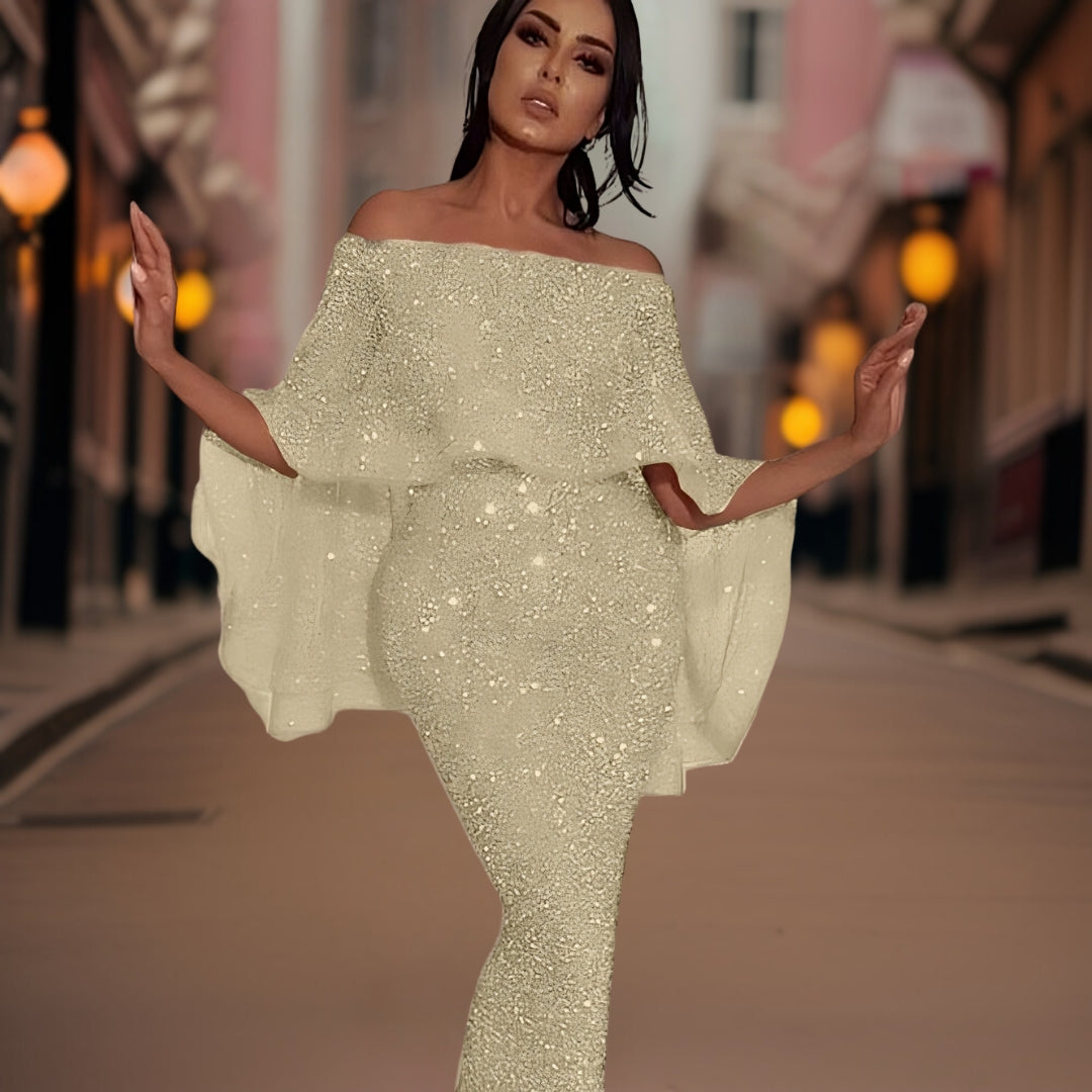 Women's Shoulder Baring Gown in Eight Shades