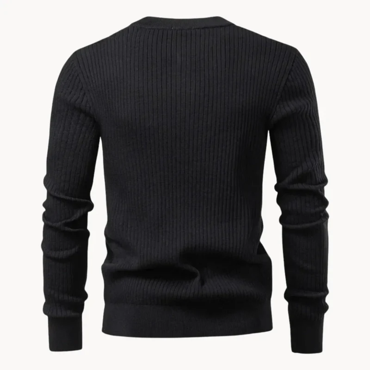 The Taormina Men's Ribbed Henley Knit Jumper