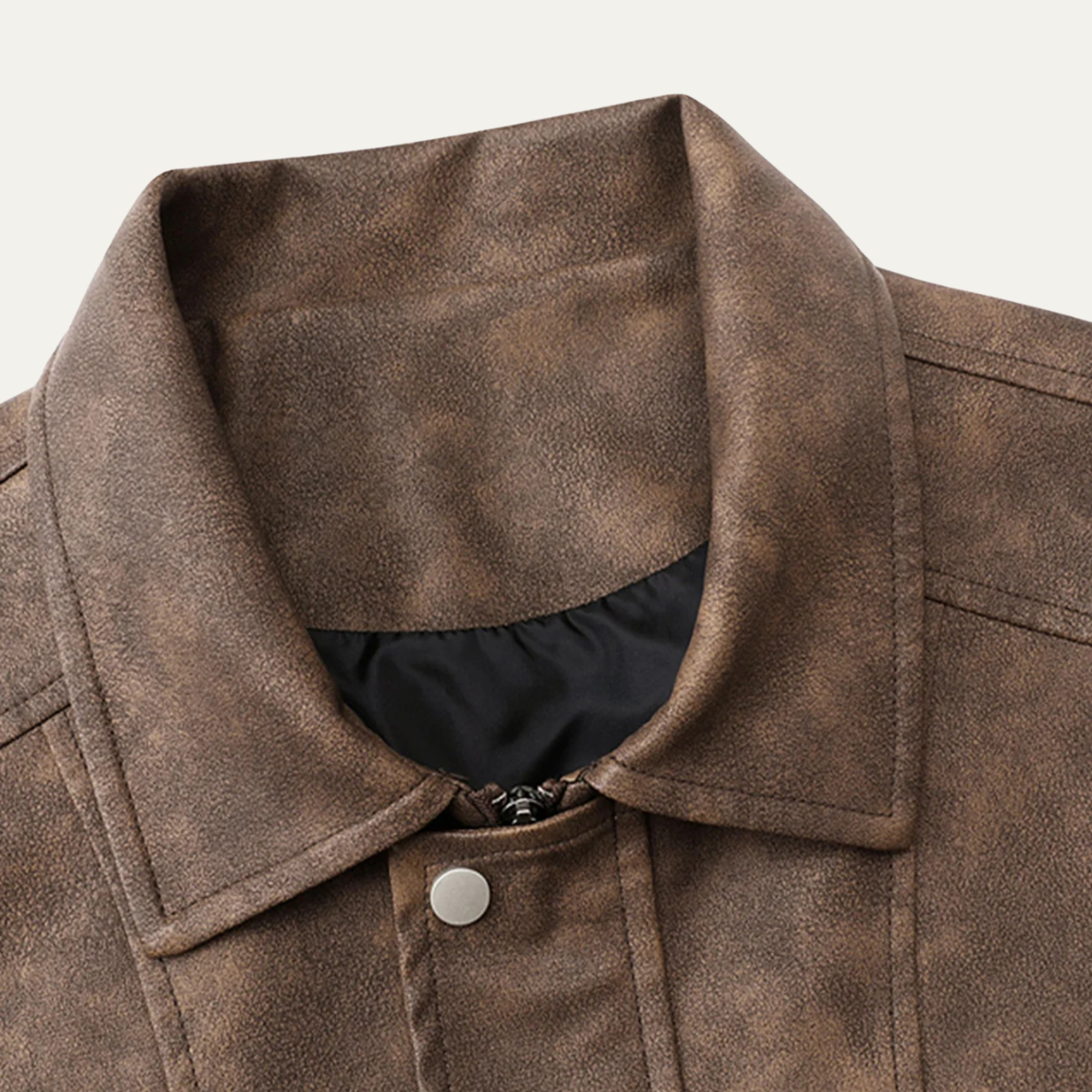 Men’s Zip Up Casual Biker Leather Jacket