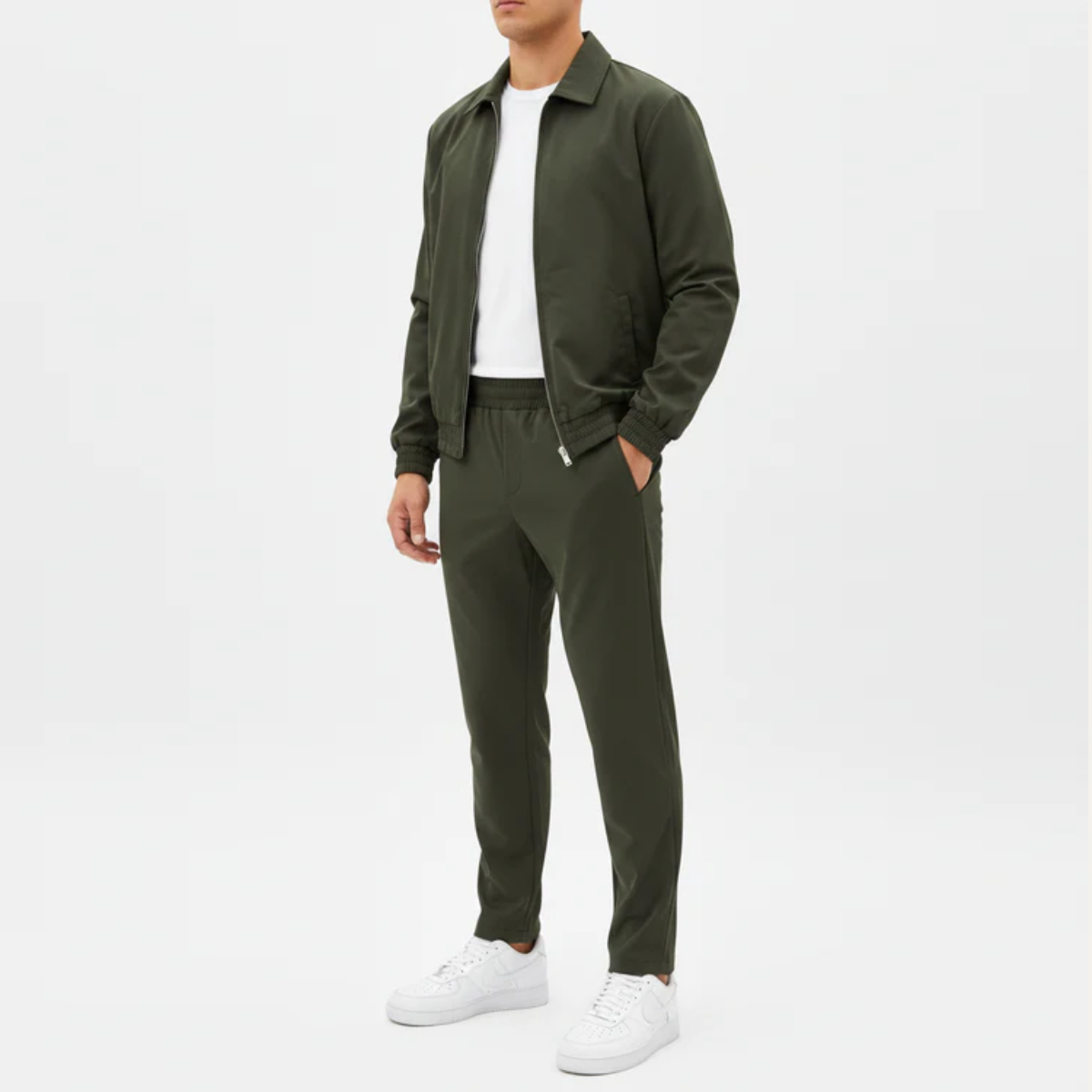 The Reno Men's Premium Tech Tracksuit Set - Army Green