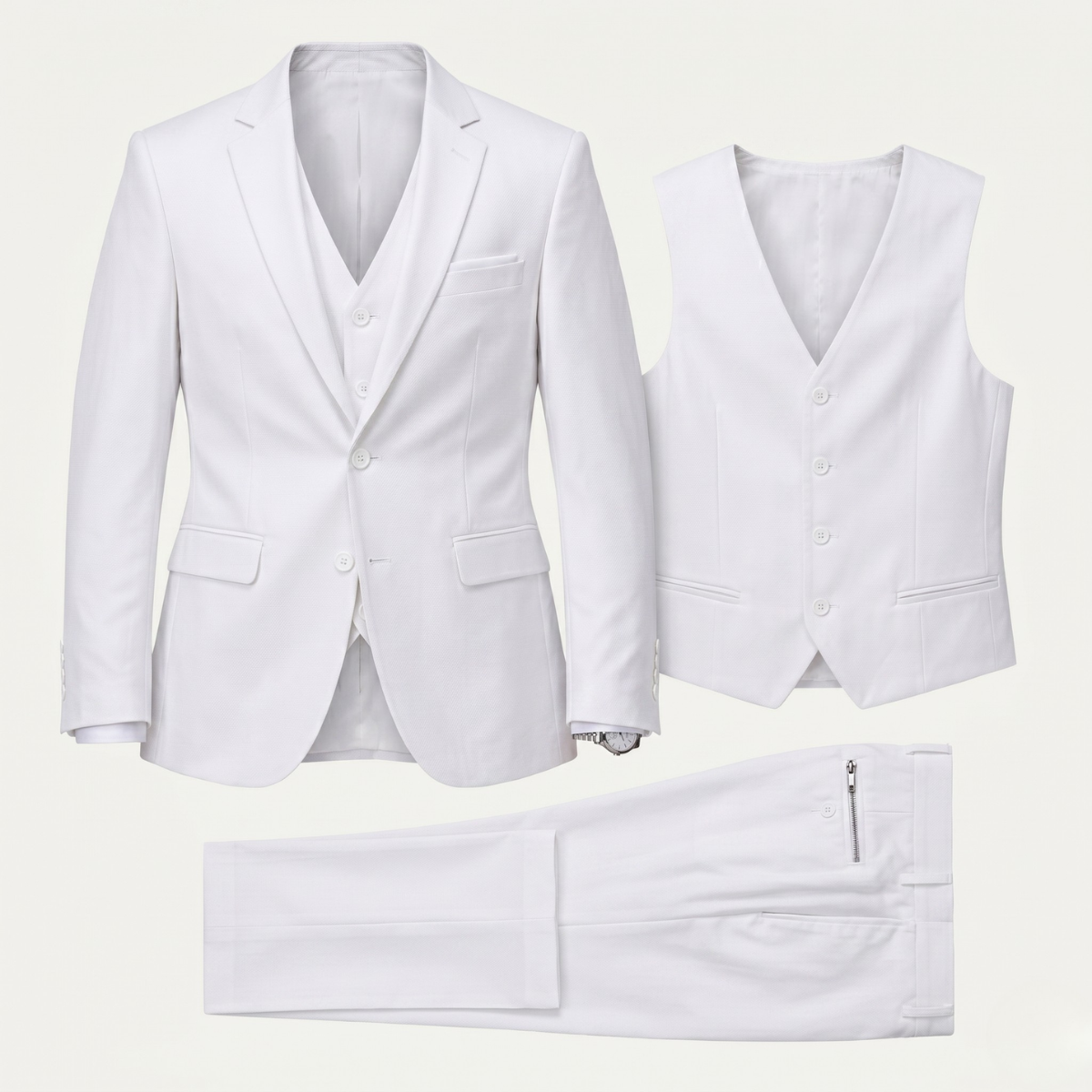 The Posillipo Men’s Tailored Suit Set – Blazer Waistcoat Trousers