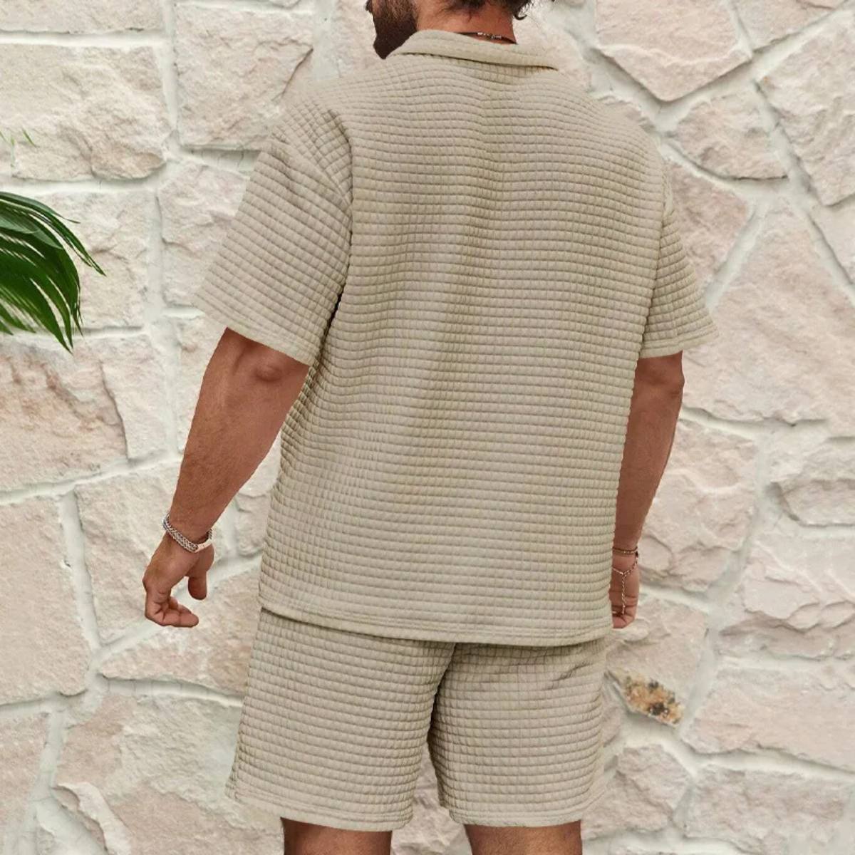 The Henley Men’s Short Sleeve Polo Shirt and Shorts Summer Set