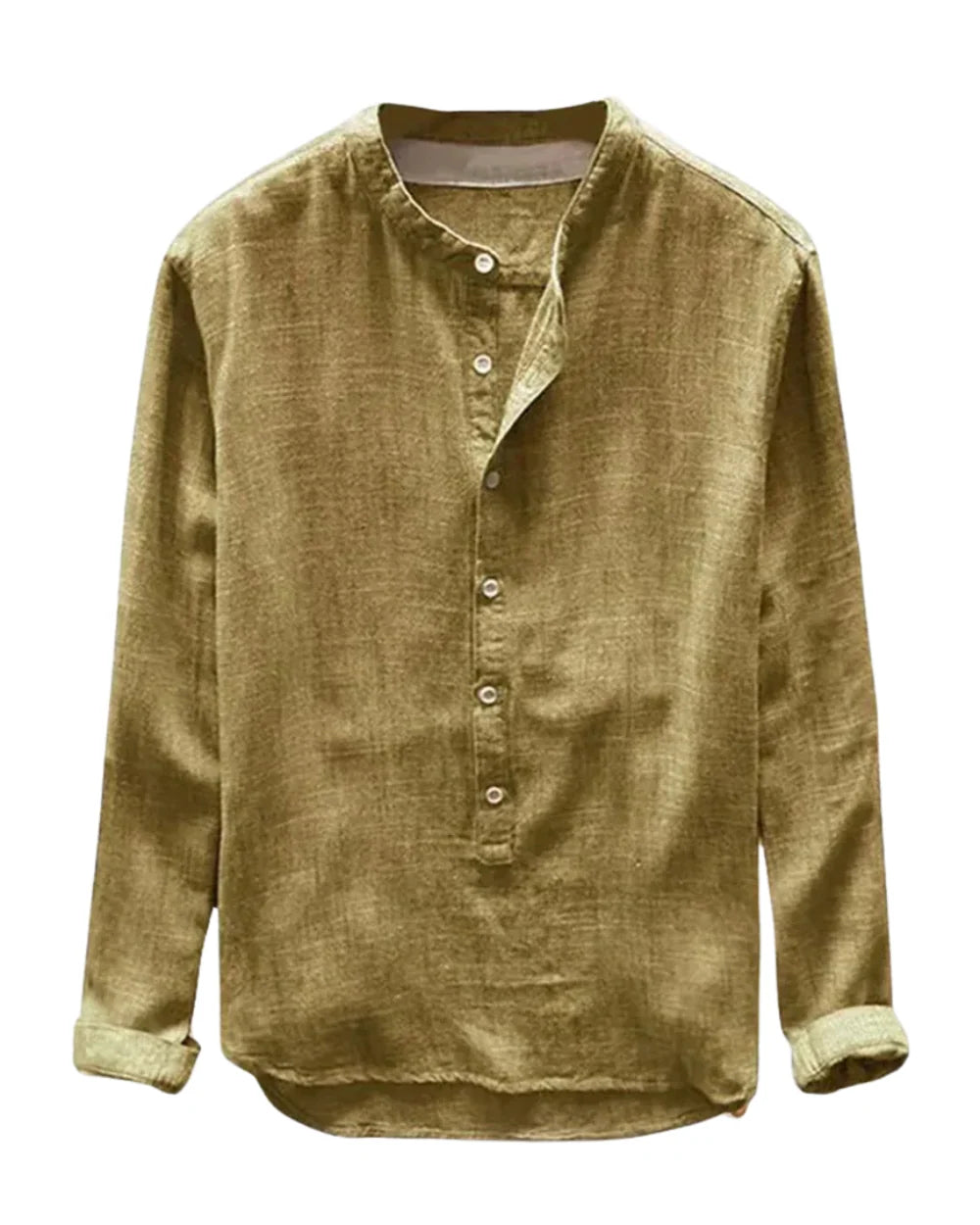 The Brooklyn Men's Vintage Collar Linen Henley Shirt