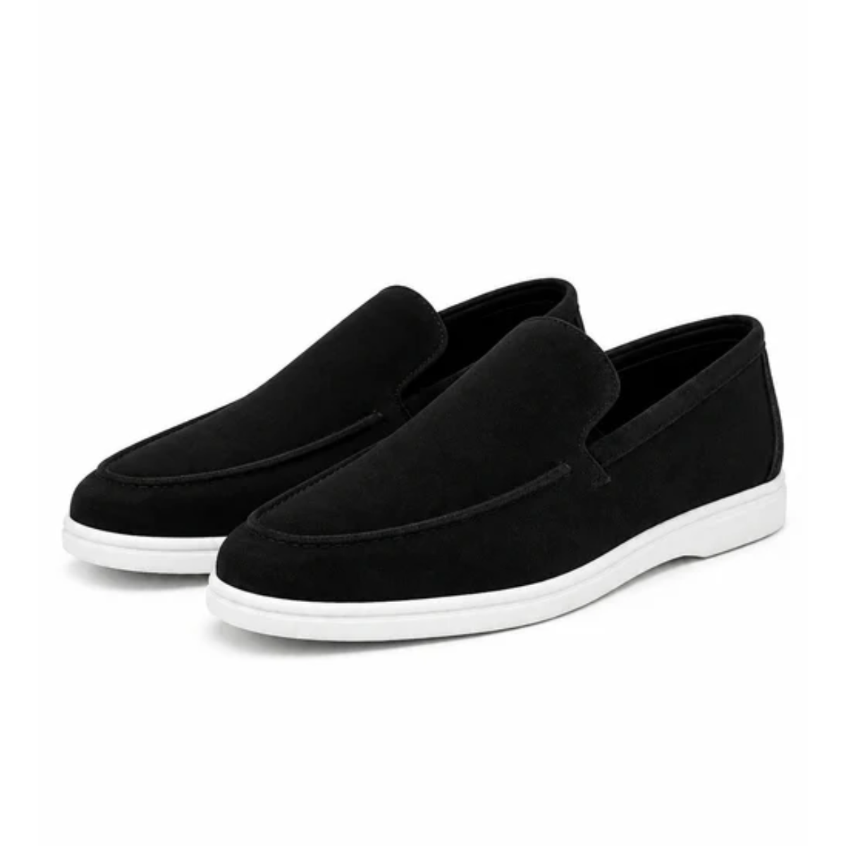 The Sheridan Men's Lightweight Slip On Suede Loafers - Black