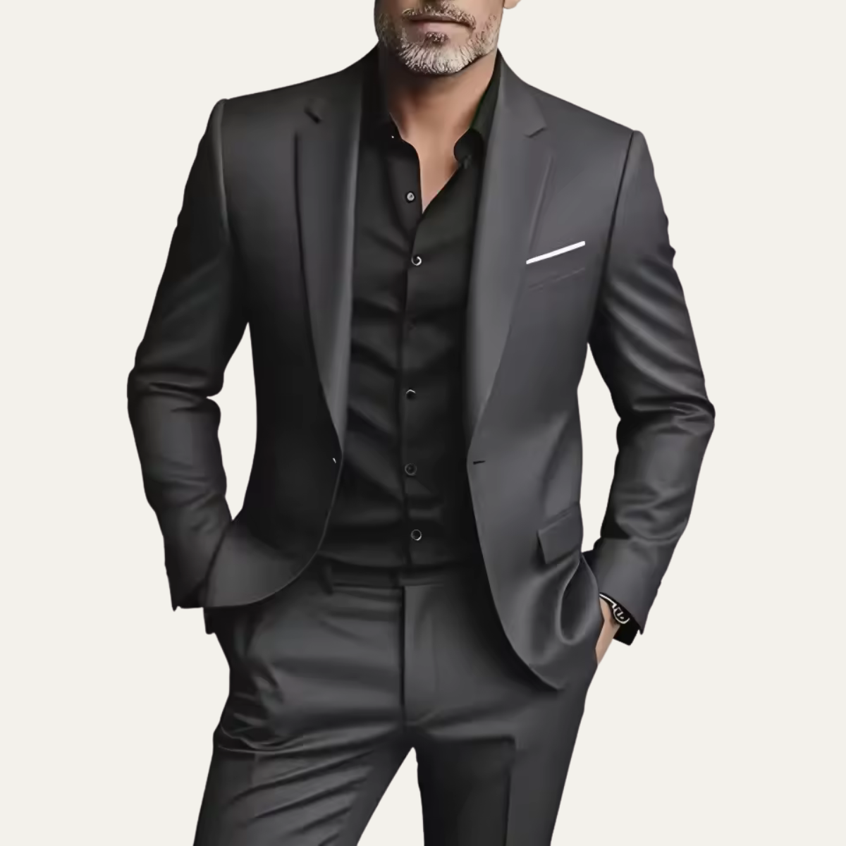 The Barbaresco Men’s Elegant Slim Fit Suit Set – Business Blazer & Trousers