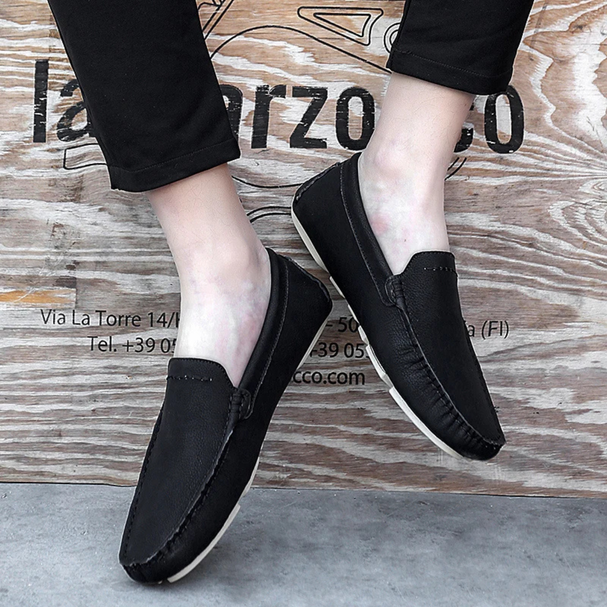 The Sassicaia Men’s Genuine Leather Casual Slip On Loafers
