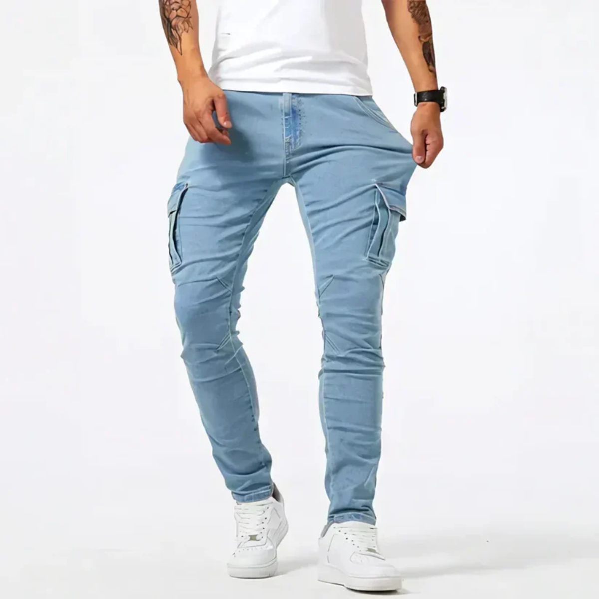 The Cincinnati Men's Slim Fit Stretch Cargo Jeans