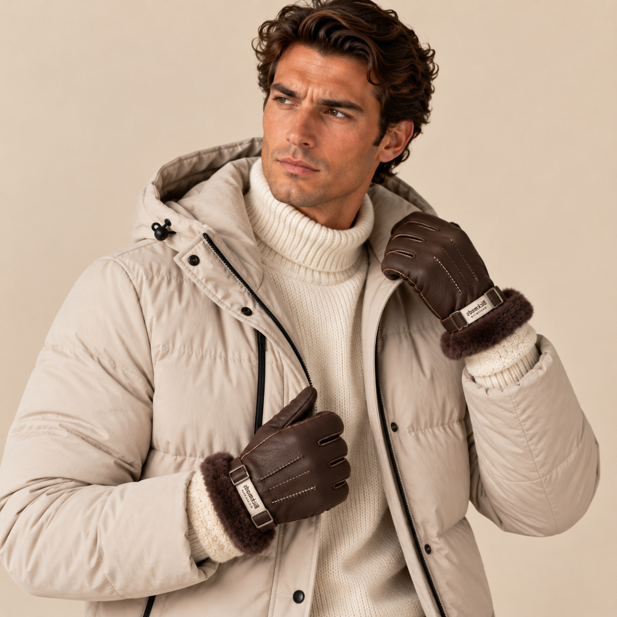 The Brenton Men’s Sheepskin Fur Winter Gloves