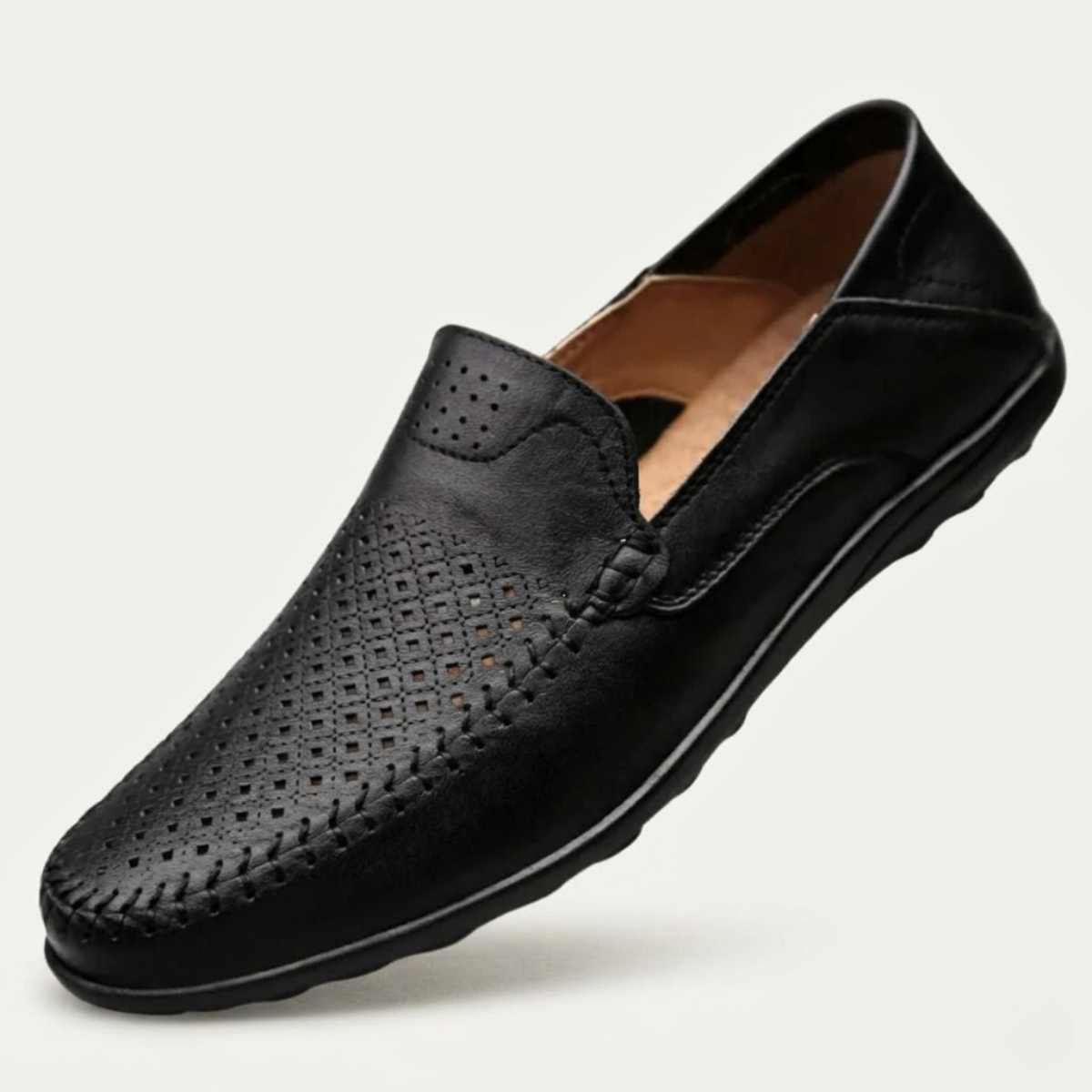 The Palermo Leather Loafers - Breathable Summer Slip On Shoes