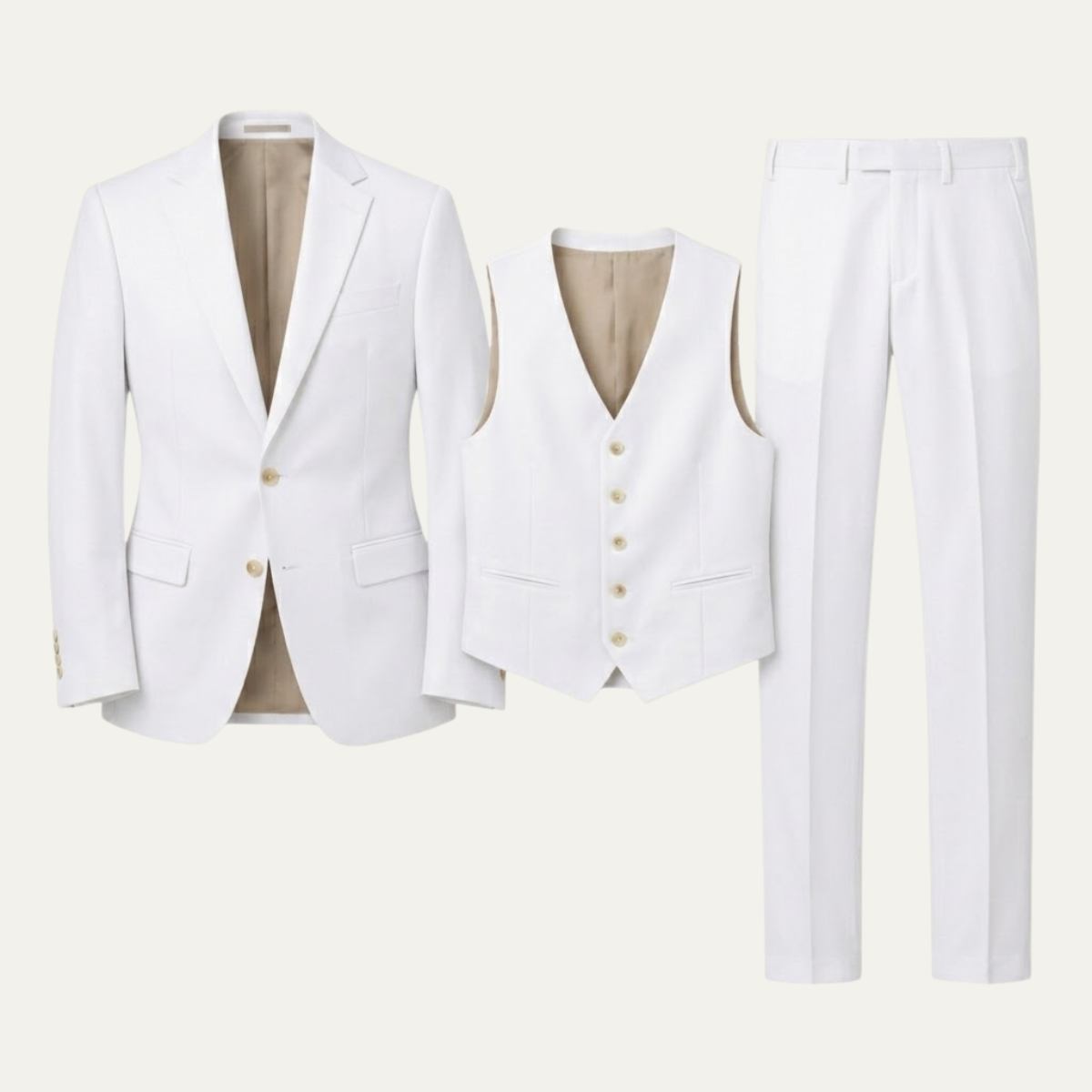 The Castro Men’s Elegant 3 Piece Suit – Slim Fit Jacket Gilet Trousers