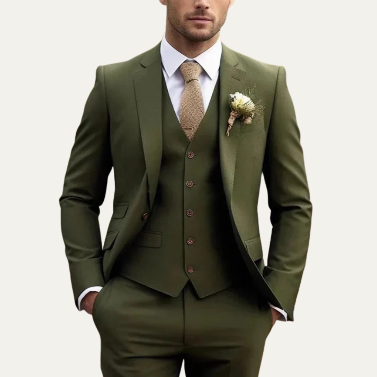 The Stockton Men’s Stylish Wedding 3 Piece Slim Fit Suit Set