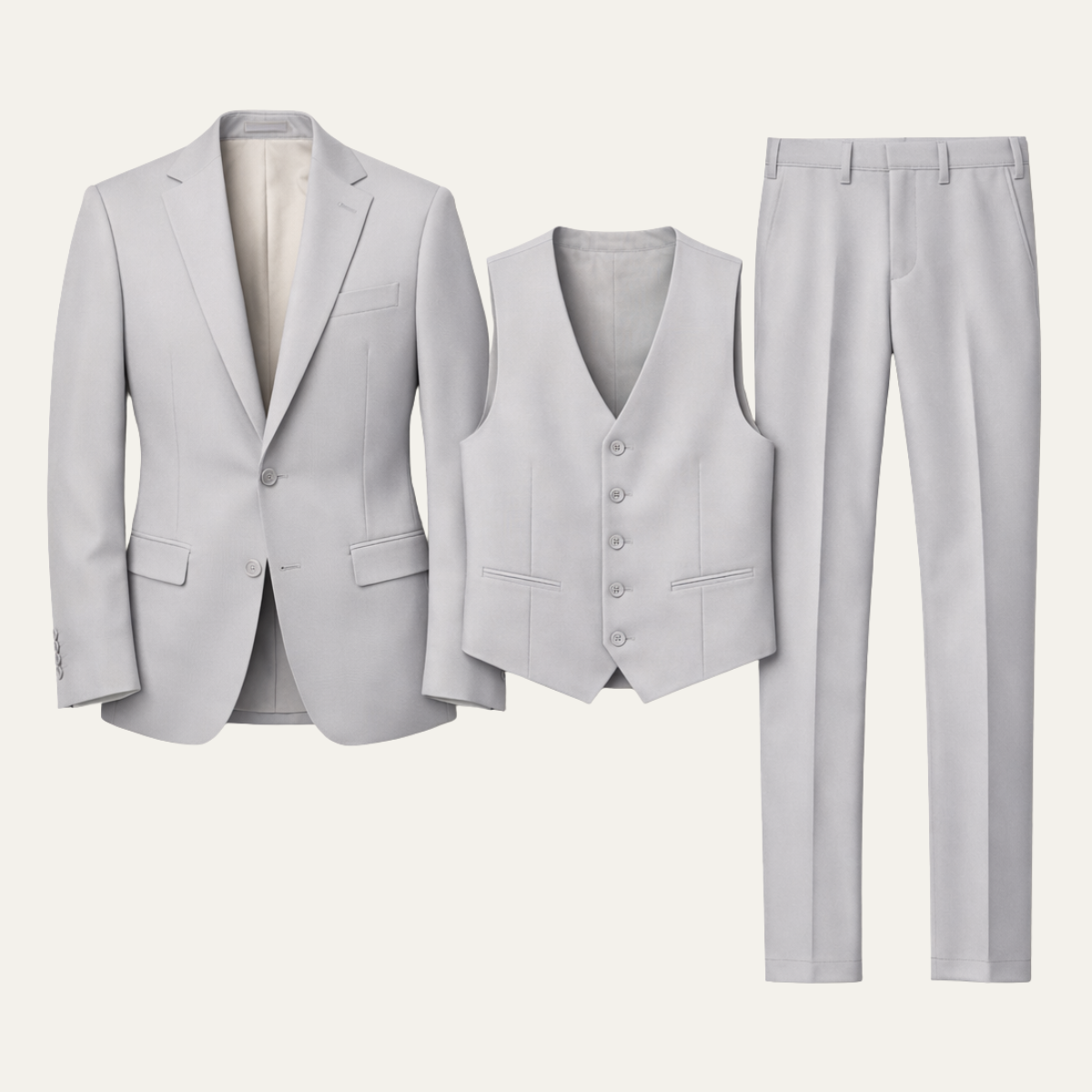 The Castro Men’s Elegant 3 Piece Suit – Slim Fit Jacket Gilet Trousers