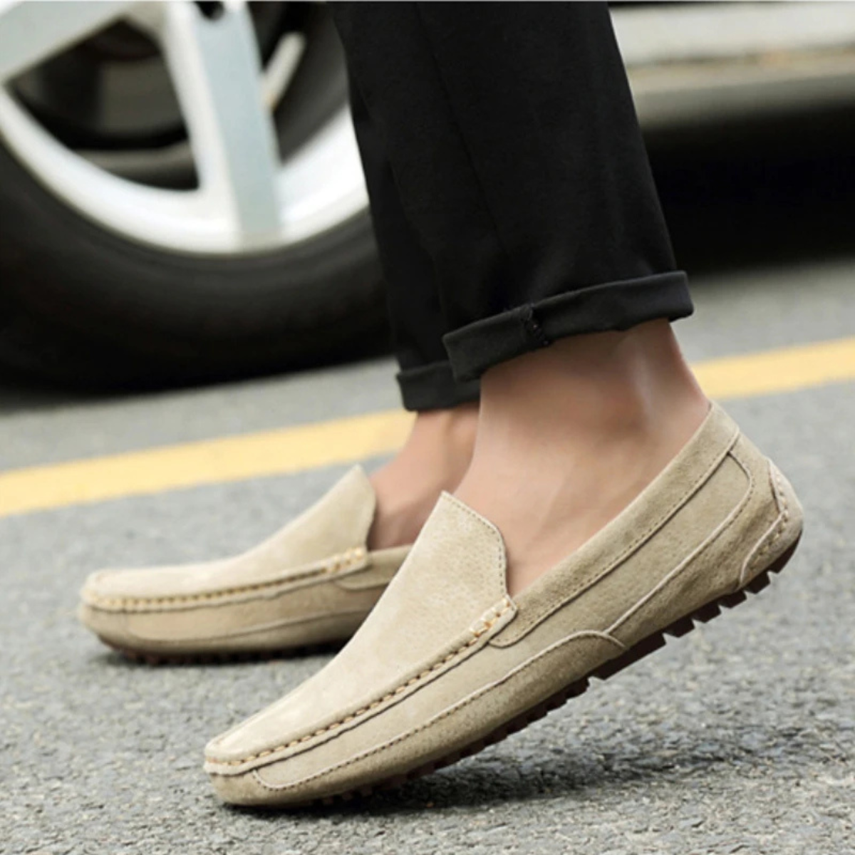 The Swansea Men’s Suede Slip On Driving Loafers