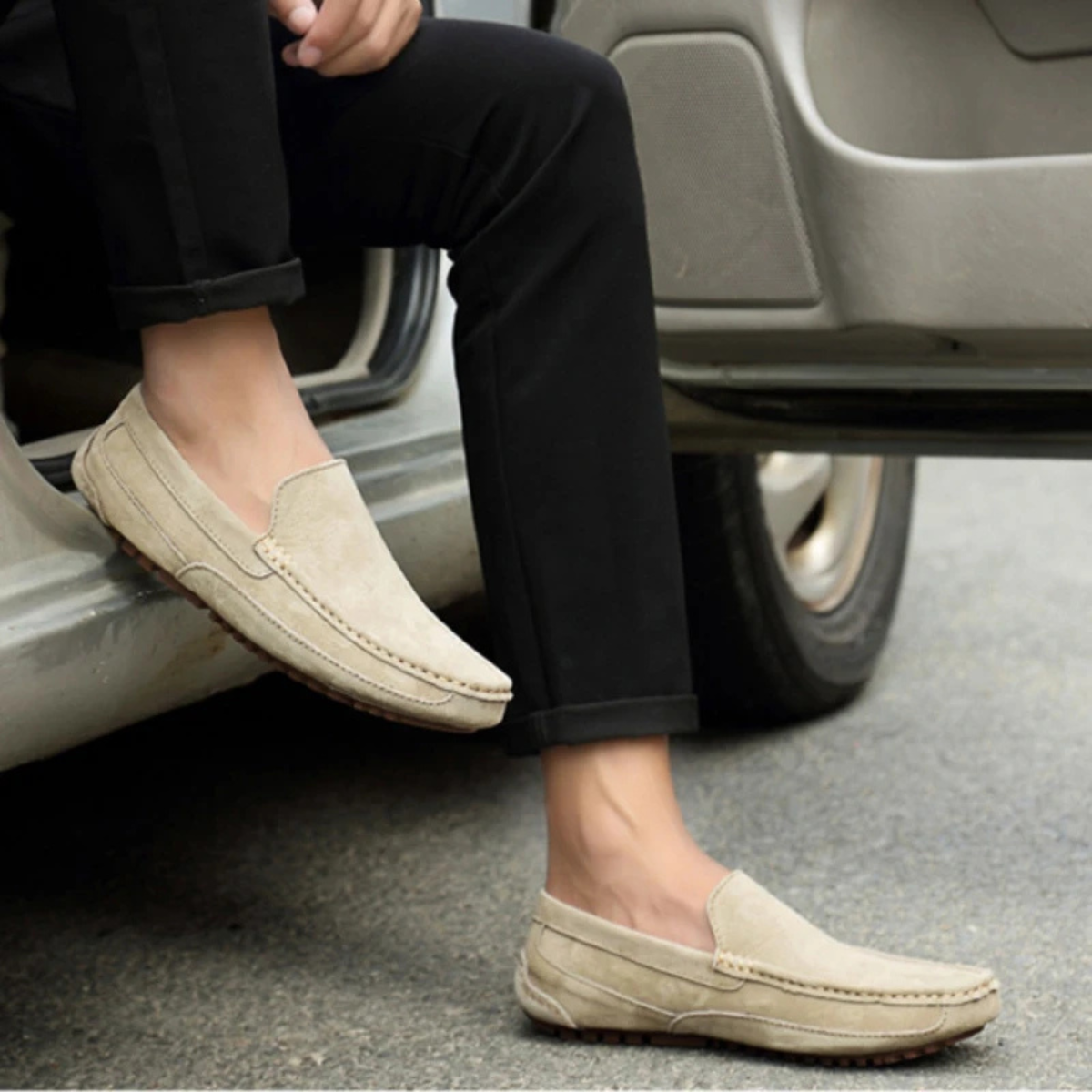 The Swansea Men’s Suede Slip On Driving Loafers