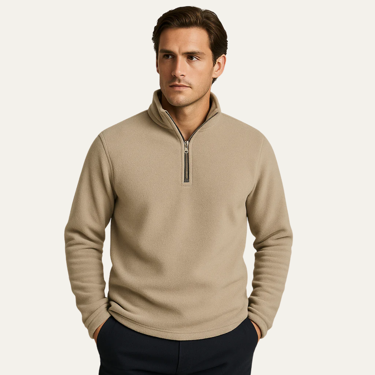 Men’s Half Zip Fleece Lined Jumper