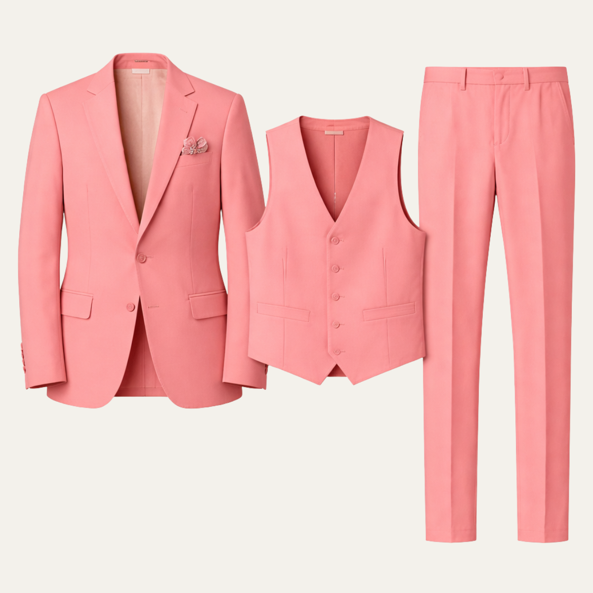 The Ugento Men’s Luxury 3 Piece Suit – Slim Fit Jacket Gilet Trousers