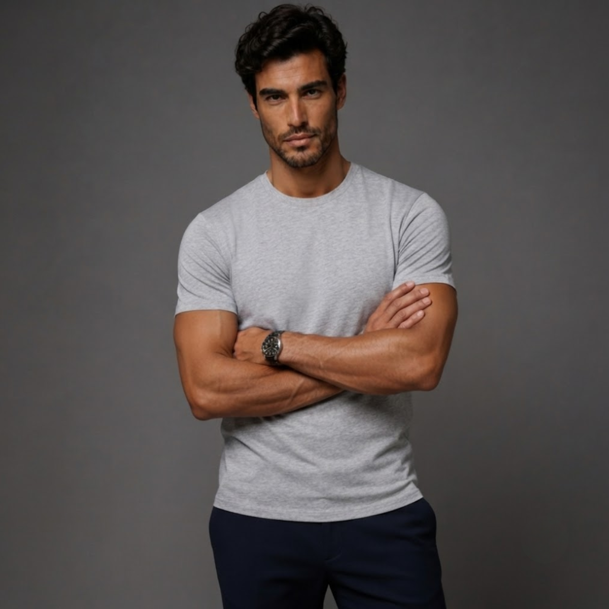 Men’s Solid Colour Casual Sports T Shirt