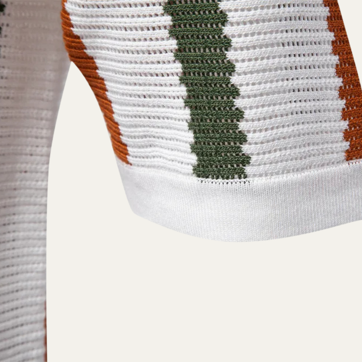 The Spoleto Men's Soft Striped Ribbed Knit Polo Shirt