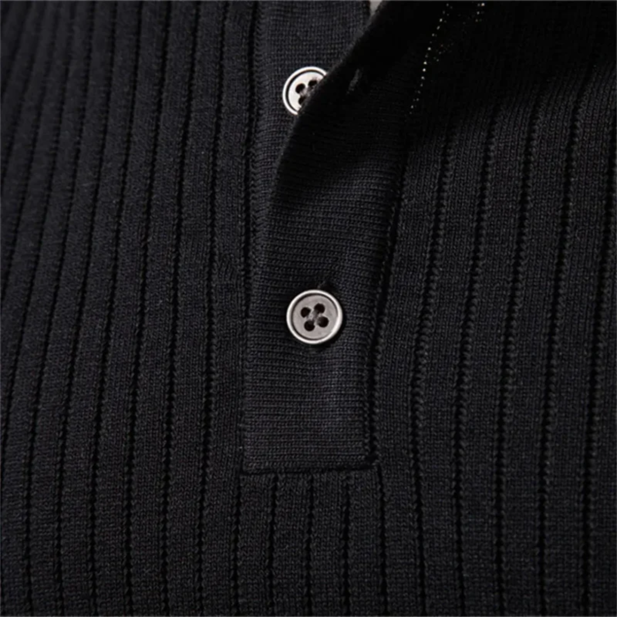 The Taormina Men's Ribbed Henley Knit Jumper