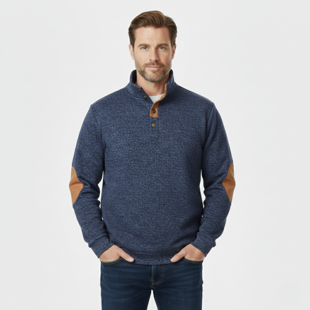 The Tarvisio Men’s Knitted Heritage Jumper with Elbow Patches