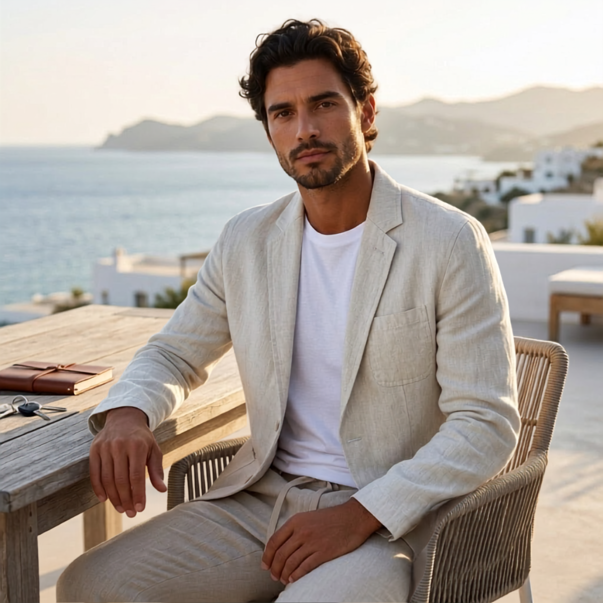 The Recco Men’s Single Breasted Summer Linen Blazer Jacket