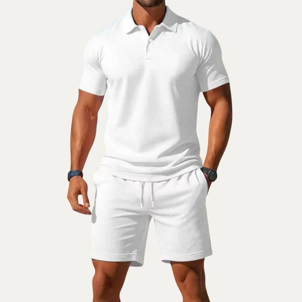 The Conegliano Men’s Summer Polo Shirt and Shorts Set – Casual Two Piece Outfit