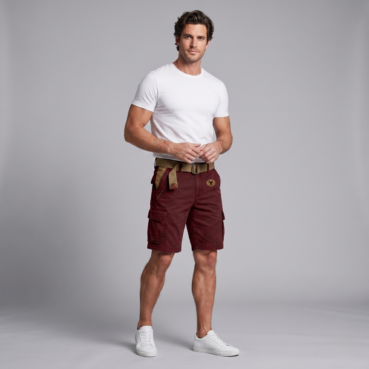 Men’s Multi Pocket Tactical Cargo Shorts with Belt