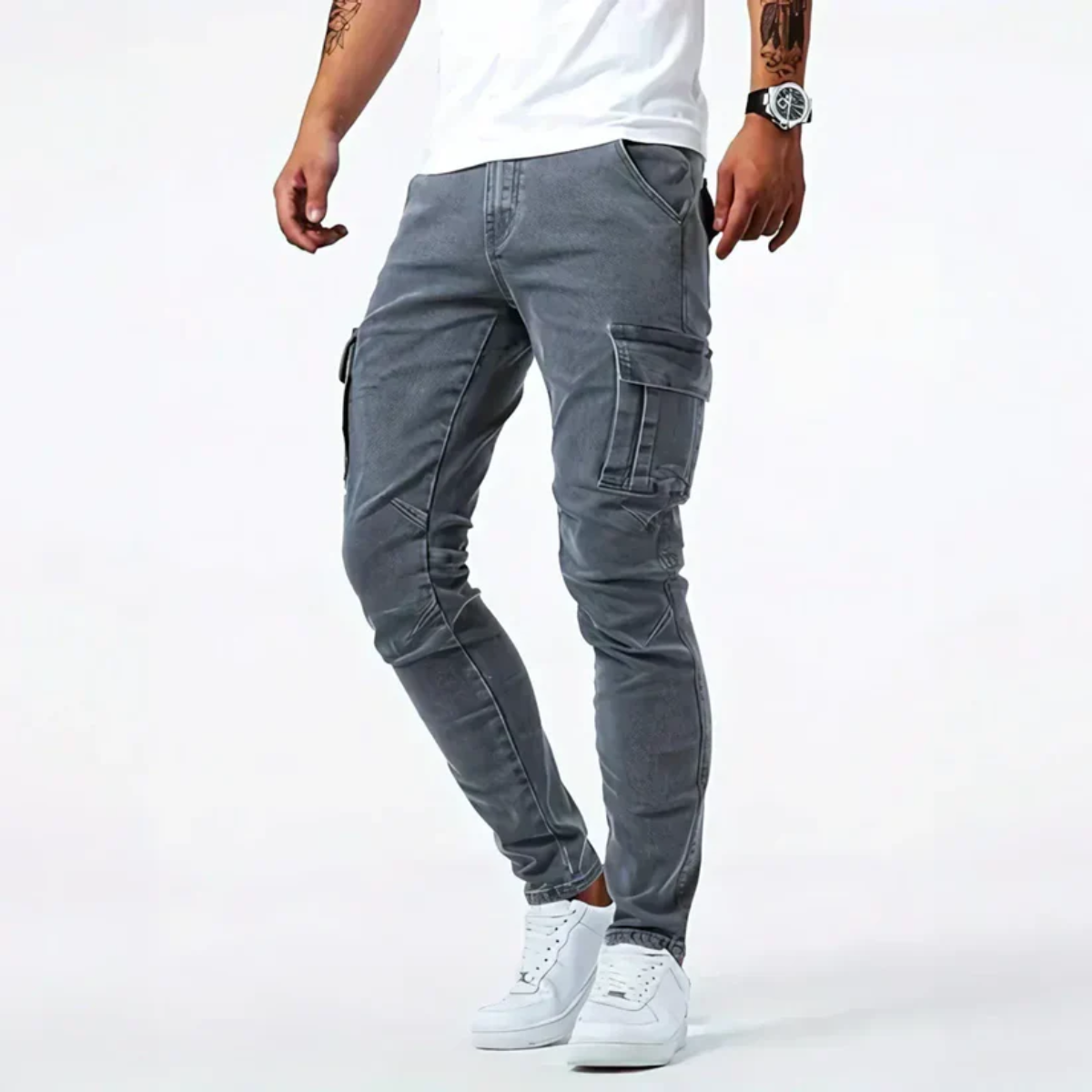 The Cincinnati Men's Slim Fit Stretch Cargo Jeans