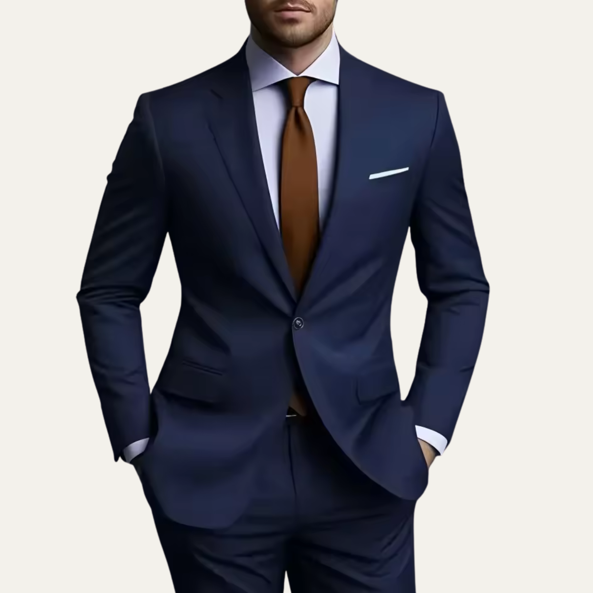 The Barbaresco Men’s Elegant Slim Fit Suit Set – Business Blazer & Trousers