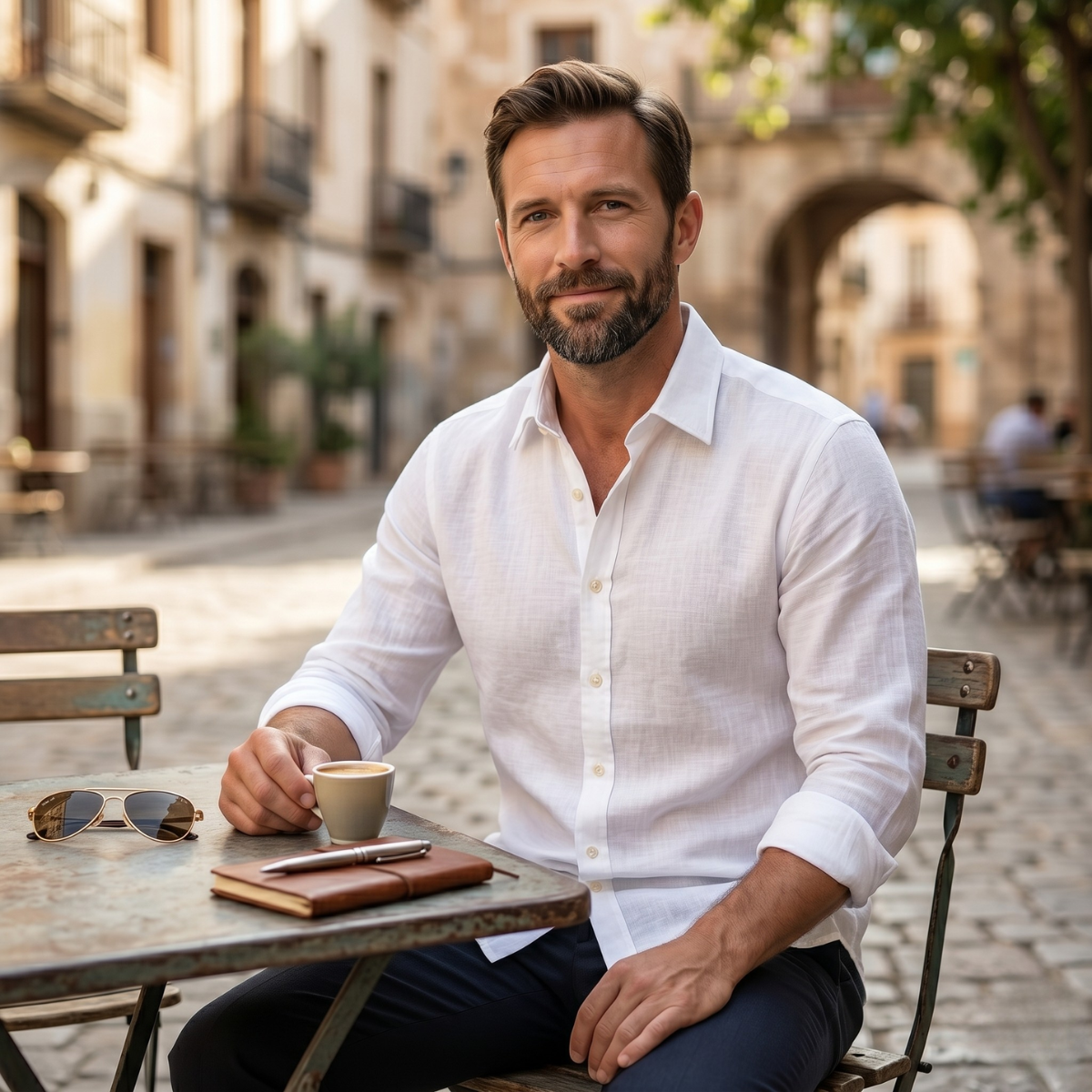 The Levico Men’s Casual Cotton Linen Business Shirt
