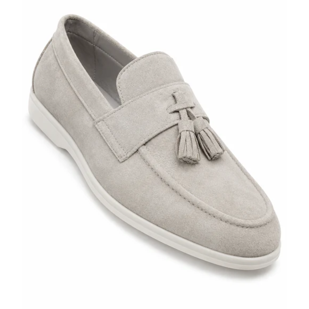 The Prescott Men's Suede Tassel Slip On Loafers - Grey