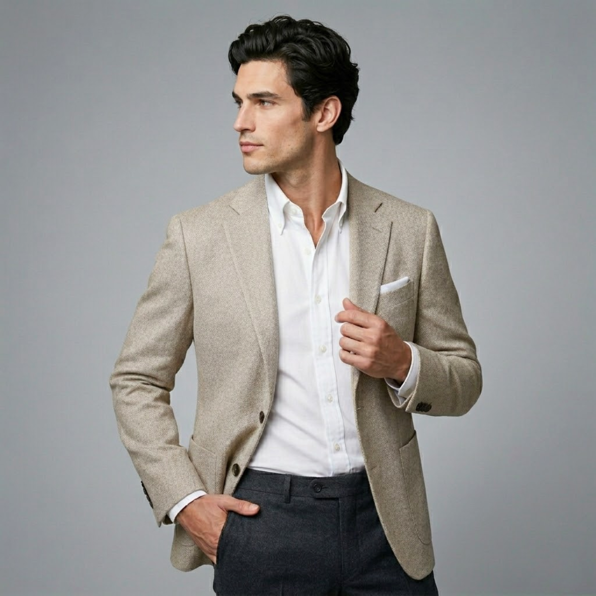 Men’s Slim Fit Linen Blazer Jacket