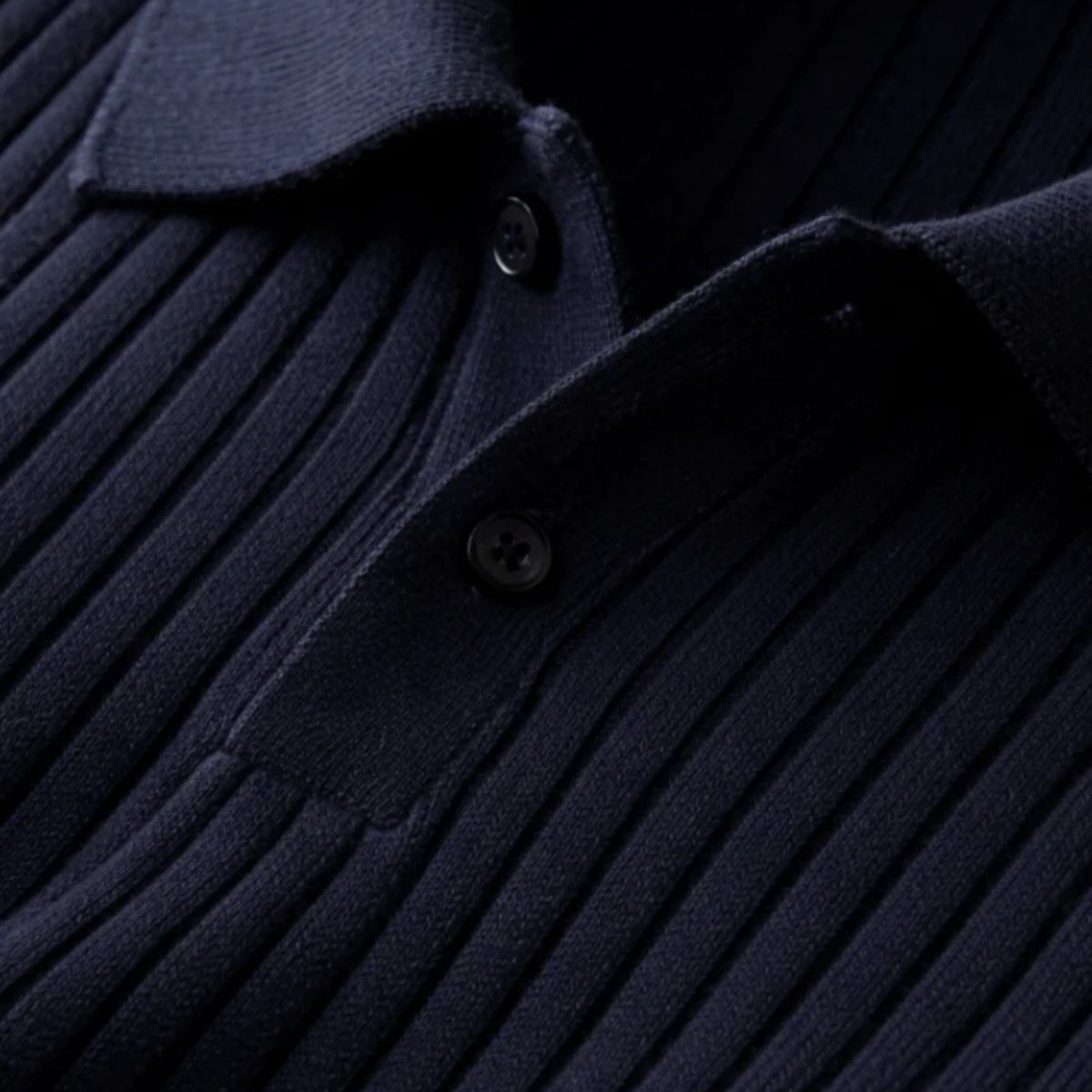The Wayzata Men's Ribbed Knit Collar Polo Shirt