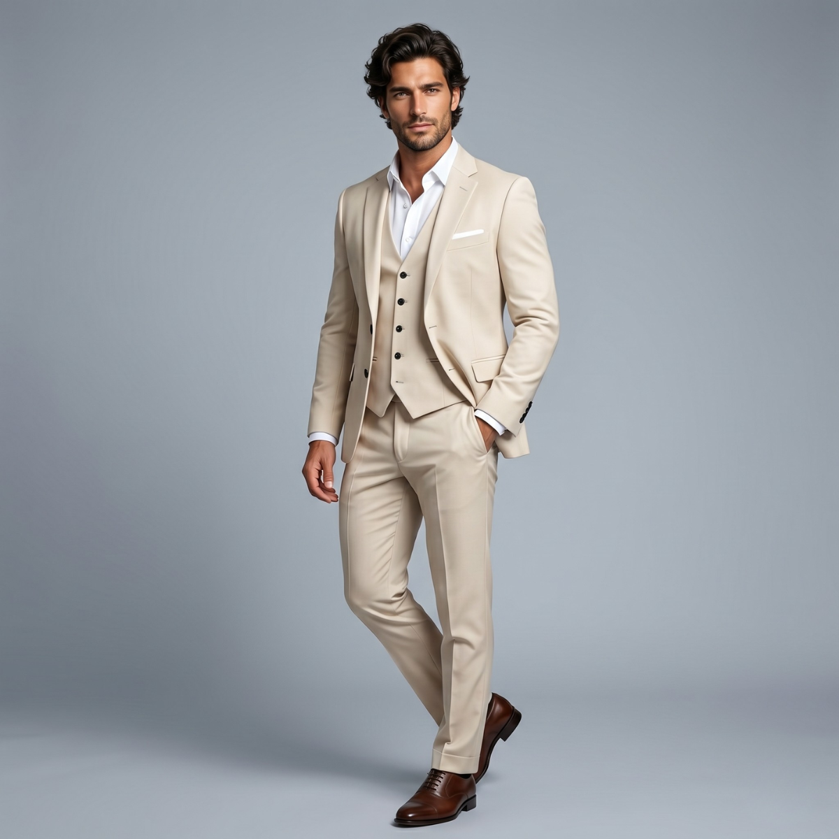 The Pozzuoli Men’s Luxury Suit Set – Blazer Waistcoat Trousers