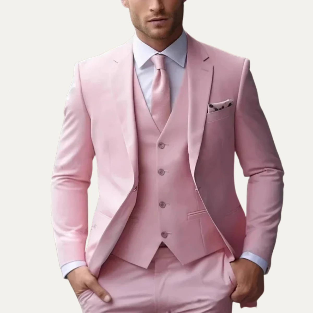 The Stockton Men’s Stylish Wedding 3 Piece Slim Fit Suit Set