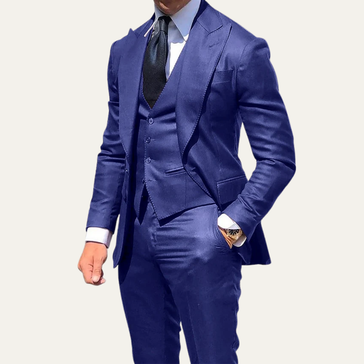 The Omegna Men’s 3 Piece Suit – Slim Fit Jacket Gilet Trousers
