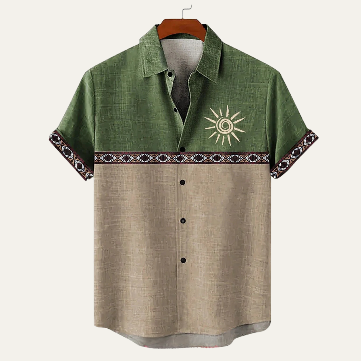 The Pembroke Men’s Retro Patchwork Short Sleeve Linen Shirt