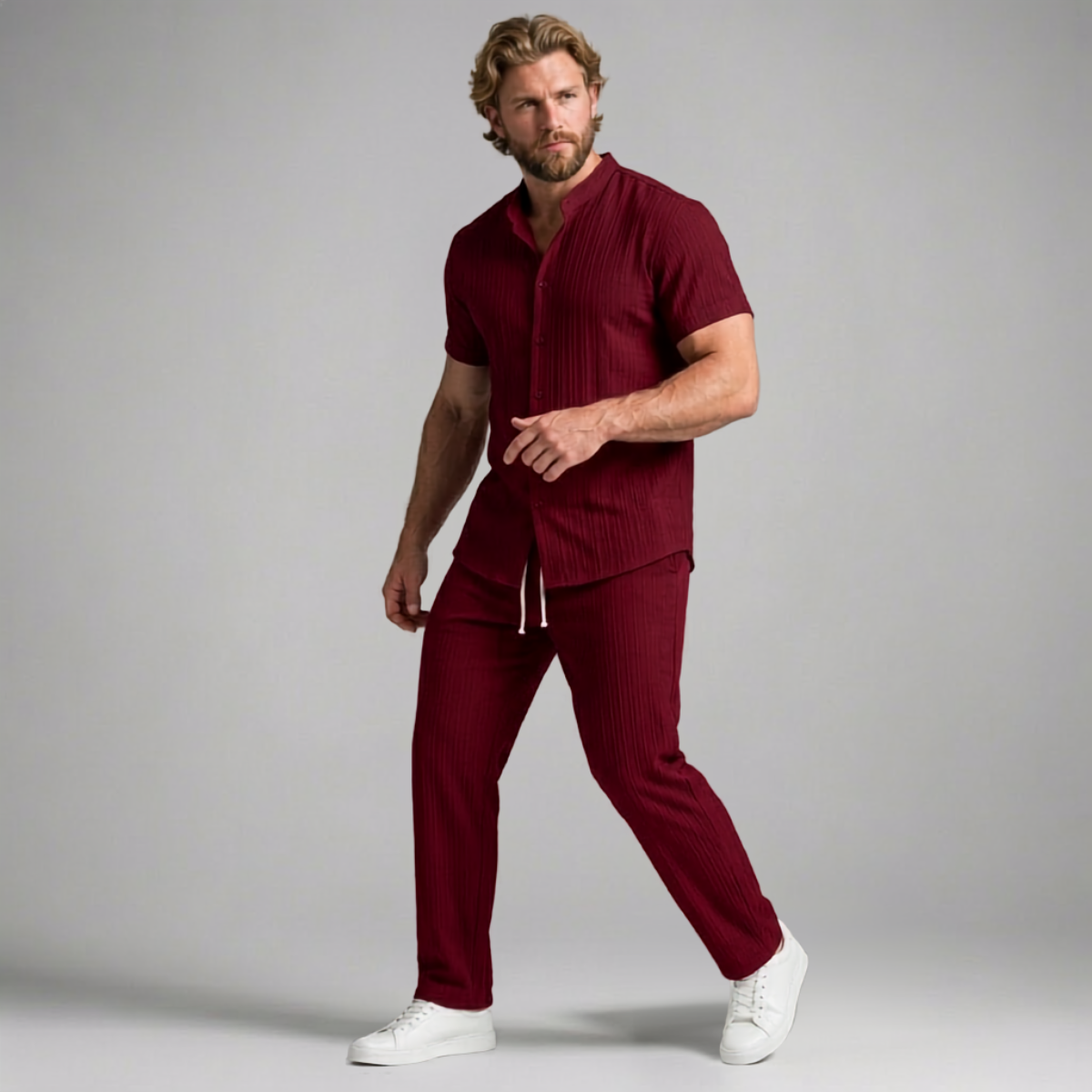 The Ashwood Hill Men’s Linen Summer Casual Set – Shirt & Trousers