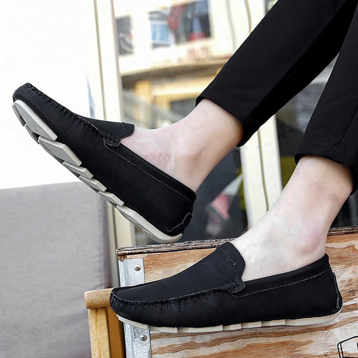 The Sassicaia Men’s Genuine Leather Casual Slip On Loafers