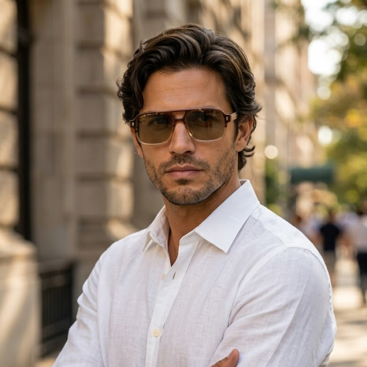 The Portsmouth Men's Transparent Square Sunglasses