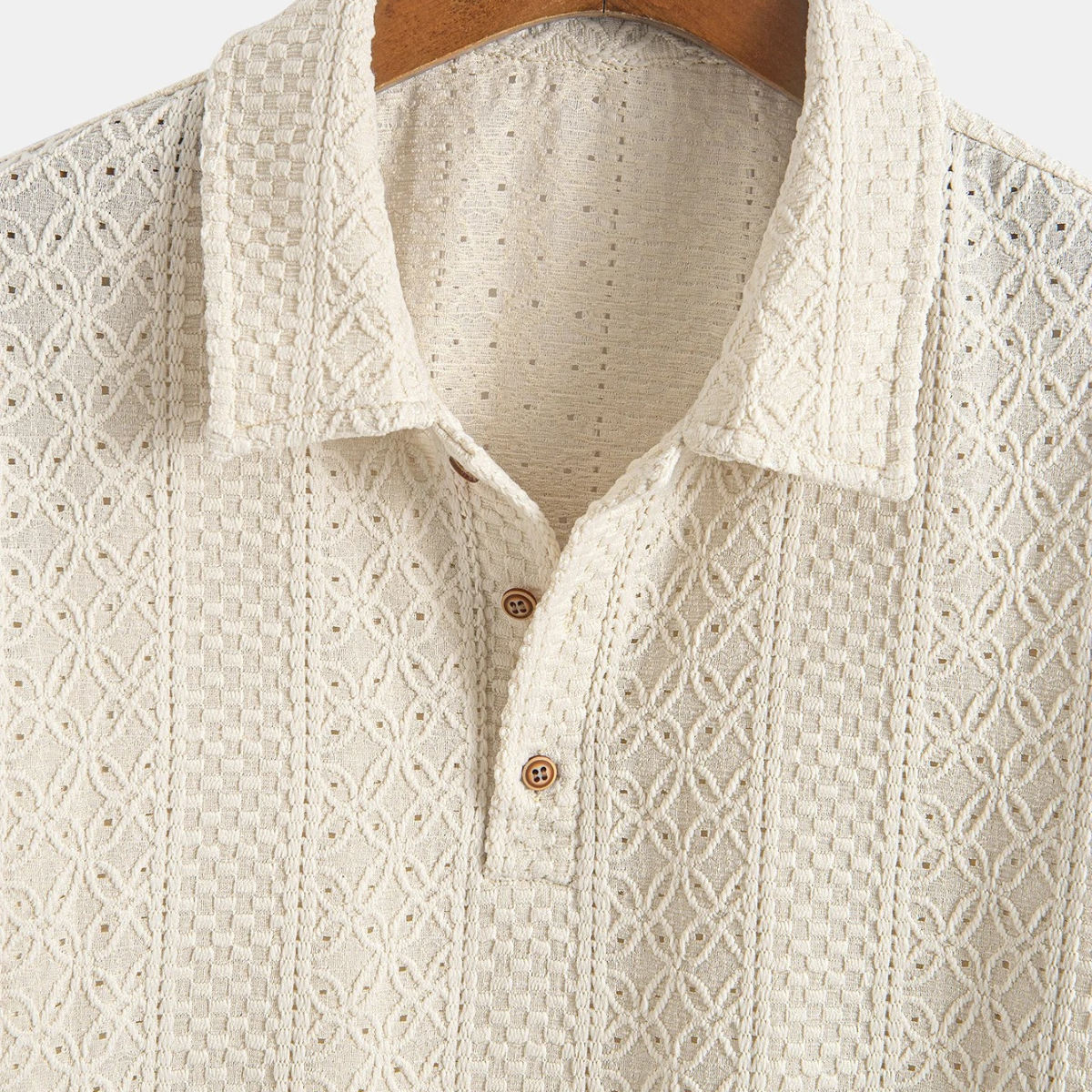 The Peschiera Men’s Knitted Textured Casual Polo Shirt