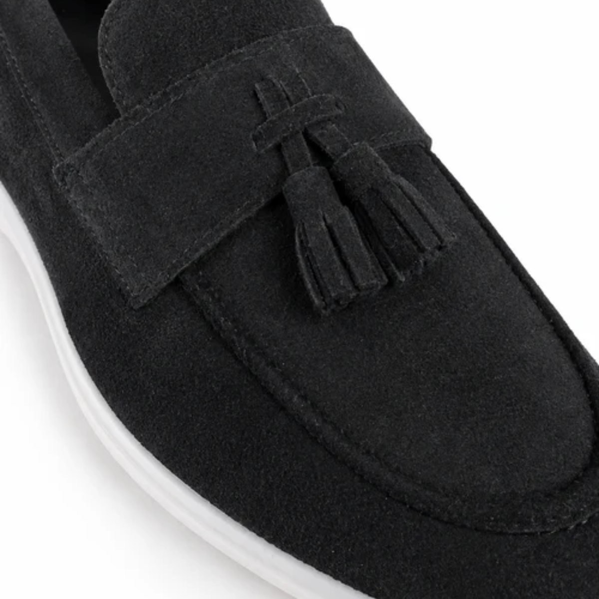 The Prescott Men's Suede Tassel Slip On Loafers - Black