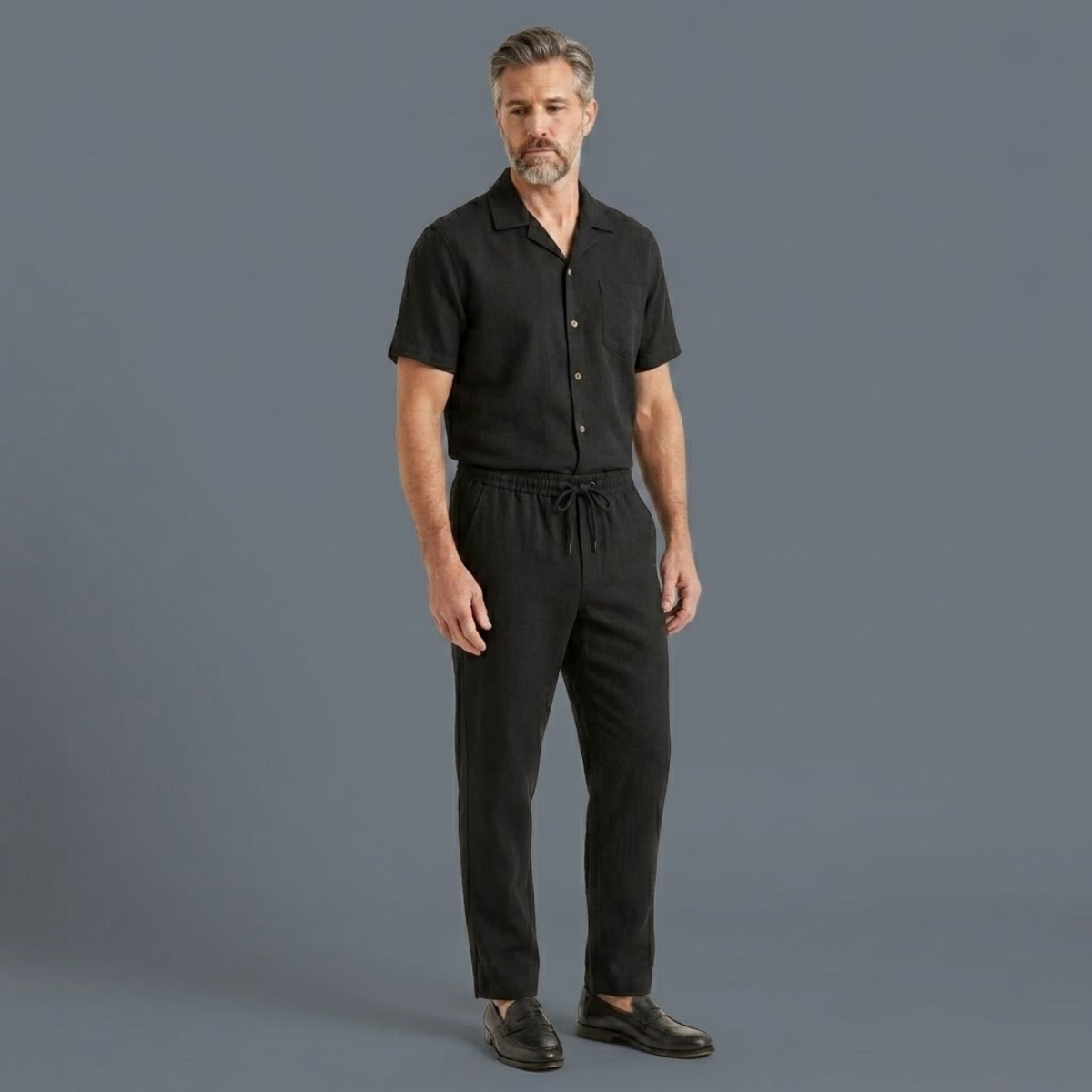 The Lonsdale Men’s Linen Summer Set – Shirt & Trousers