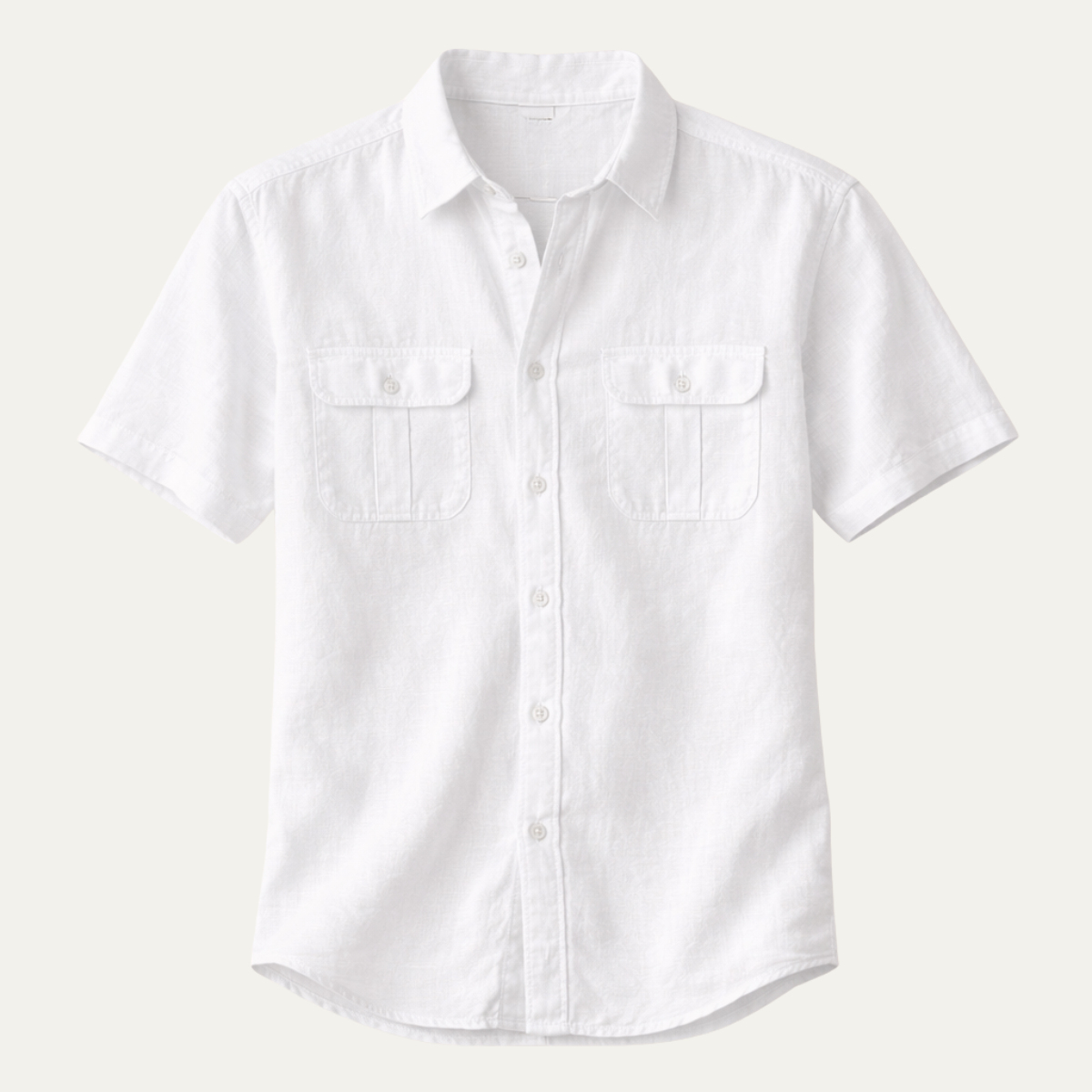 The Norwich Men’s Cotton Linen Short Sleeve Shirt with Double Pockets