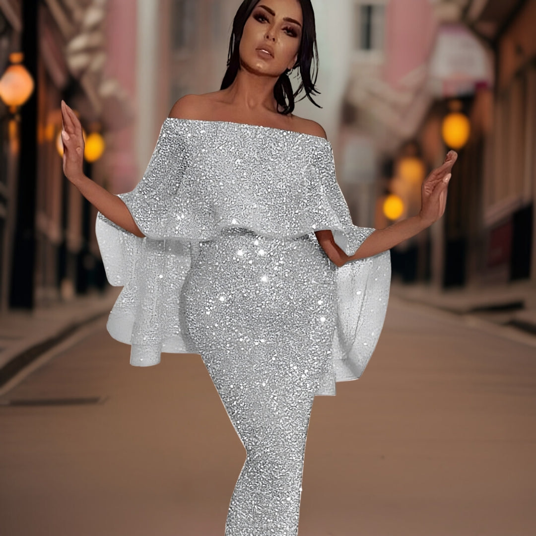 Women's Shoulder Baring Gown in Eight Shades
